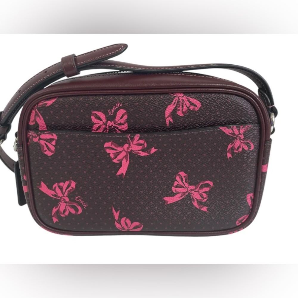 Coach Mini Jamie Camera Bag In Signature Canvas With Bow Print Purses Womens - Picture 15 of 15